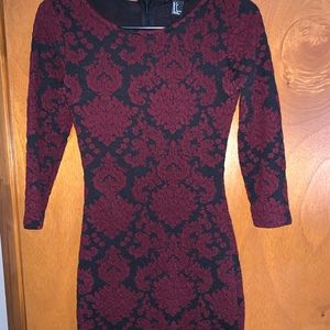 Maroon & Black Dress